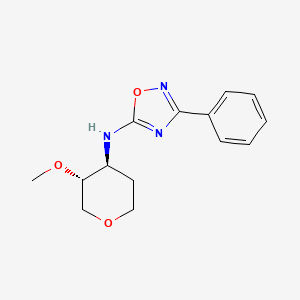 B1654297 N-[(3R,4S)-3-Methoxyoxan-4-yl]-3-phenyl-1,2,4-oxadiazol-5-amine CAS No. 2196360-00-4