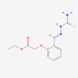 molecular formula C12H15N3O3S B1654319 ethyl 2-[2-[(E)-(carbamothioylhydrazinylidene)methyl]phenoxy]acetate CAS No. 22043-10-3