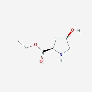 molecular formula C7H13NO3 B165436 (2R,4R)-ethyl 4-hydroxypyrrolidine-2-carboxylate CAS No. 132666-67-2