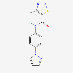 4-Methyl-N-(4-pyrazol-1-ylphenyl)thiadiazole-5-carboxamide