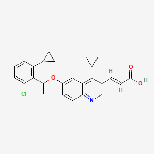 (E)-3-[6-[1-(2-Chloro-6-cyclopropylphenyl)ethoxy]-4-cyclopropylquinolin-3-yl]prop-2-enoic acid