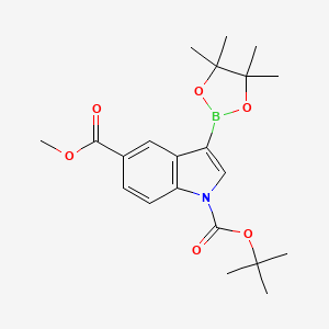 1-(Tert-butyl) 5-methyl 3-(4,4,5,5-tetramethyl-1,3,2-dioxaborolan-2-YL)-1H-indole-1,5-dicarboxylate