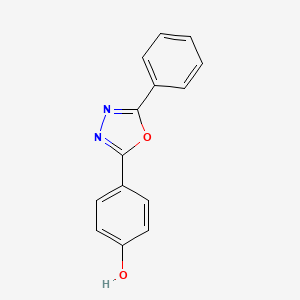 molecular formula C14H10N2O2 B1654437 p-(5-Phenyl-1,3,4-oxadiazole-2-yl)phenol CAS No. 23133-34-8
