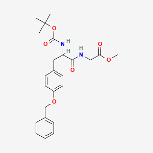 molecular formula C28H31ClN2O6 B1654448 METHYL 2-{3-[4-(BENZYLOXY)PHENYL]-2-{[(TERT-BUTOXY)CARBONYL]AMINO}PROPANAMIDO}ACETATE CAS No. 23234-32-4