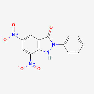 molecular formula C13H8N4O5 B1654490 5,7-dinitro-2-phenyl-1H-indazol-3-one CAS No. 23614-55-3
