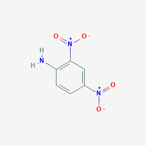 molecular formula C6H5N3O4<br>C6H3(NH2)(NO2)2<br>C6H5N3O4 B165453 2,4-Dinitroaniline CAS No. 97-02-9