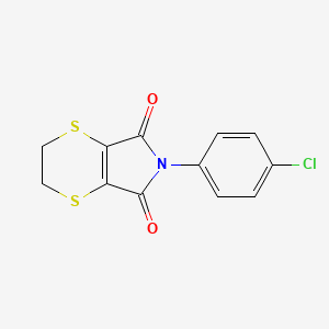 molecular formula C12H8ClNO2S2 B1654556 p-Dithiin-2,3-dicarboximide, 5,6-dihydro-N-(p-chlorophenyl)- CAS No. 24519-33-3