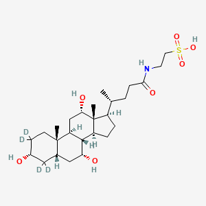 2-[[(4R)-4-[(3R,5S,7R,8R,9S,10S,12S,13R,14S,17R)-2,2,4,4-Tetradeuterio-3,7,12-trihydroxy-10,13-dimethyl-3,5,6,7,8,9,11,12,14,15,16,17-dodecahydro-1H-cyclopenta[a]phenanthren-17-yl]pentanoyl]amino]ethanesulfonic acid
