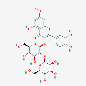 3-[(2S,3R,4S,5S,6R)-4,5-dihydroxy-6-(hydroxymethyl)-3-[(2S,3R,4S,5S,6R)-3,4,5-trihydroxy-6-(hydroxymethyl)oxan-2-yl]oxyoxan-2-yl]oxy-2-(3,4-dihydroxyphenyl)-5-hydroxy-7-methoxychromen-4-one