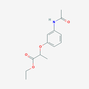 molecular formula C13H17NO4 B1654707 Ethyl 2-(3-acetamidophenoxy)propanoate CAS No. 26105-17-9