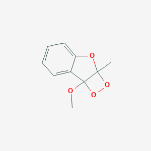 molecular formula C10H10O4 B165473 2a,7b-Dihydro-7b-methoxy-2a-methyl-1,2-dioxeto (3,4-b)benzofuran CAS No. 128753-82-2