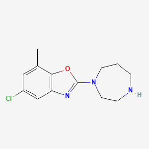 molecular formula C13H16ClN3O B1654764 5-Chloro-2-(1,4)diazepan-1-yl-7-methyl-benzooxazole CAS No. 270917-08-3