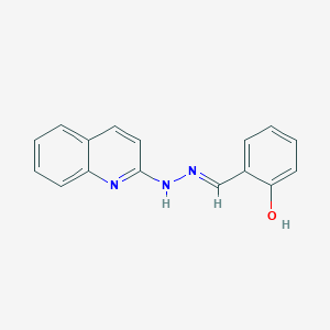 molecular formula C16H13N3O B1654792 2-{(E)-[2-(quinolin-2-yl)hydrazinylidene]methyl}phenol CAS No. 2746-55-6