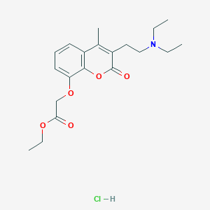 molecular formula C20H28ClNO5 B1654870 Ethyl 2-[3-[2-(diethylamino)ethyl]-4-methyl-2-oxochromen-8-yl]oxyacetate;hydrochloride CAS No. 28303-69-7
