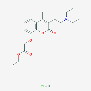 Ethyl 2-[3-[2-(diethylamino)ethyl]-4-methyl-2-oxochromen-8-yl]oxyacetate;hydrochloride