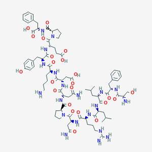 molecular formula C81H118N20O23 B165488 Ser-phe-leu-leu-arg-asn-pro-asn-asp-lys-tyr-glu-pro-phe CAS No. 137339-65-2