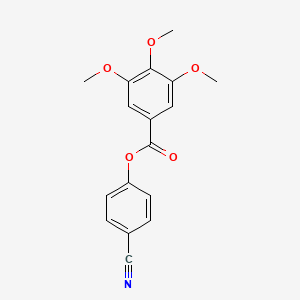molecular formula C17H15NO5 B1654884 Benzoic acid, 3,4,5-trimethoxy-, 4-cyanophenyl ester CAS No. 284673-89-8