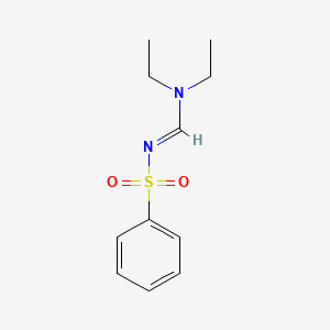 molecular formula C11H16N2O2S B1654938 N-((Diethylamino)methylene)benzenesulfonamide CAS No. 29665-24-5