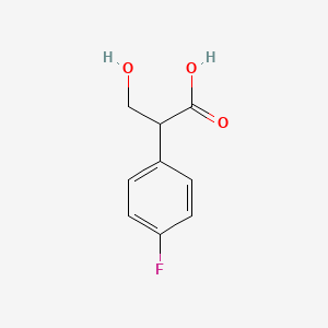 molecular formula C9H9FO3 B1654939 2-(4-Fluorophenyl)-3-hydroxypropanoic acid CAS No. 2967-95-5