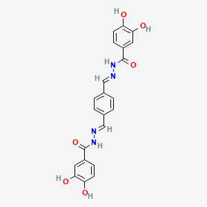 molecular formula C22H18N4O6 B1655007 N'-[[4-[[2-(3,4-dioxocyclohexa-1,5-diene-1-carbonyl)hydrazinyl]methylidene]cyclohexa-2,5-dien-1-ylidene]methyl]-3,4-dihydroxybenzohydrazide CAS No. 304481-46-7