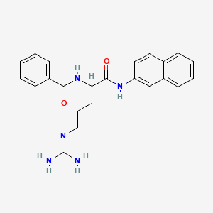 molecular formula C23H25N5O2 B1655013 N-{5-carbamimidamido-1-[(naphthalen-2-yl)amino]-1-oxopentan-2-yl}benzamide CAS No. 305-09-9