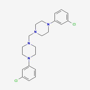 molecular formula C21H26Cl2N4 B1655015 Bis-(m-chlorophenylpiperazino)-methane CAS No. 30534-29-3