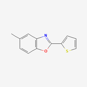 molecular formula C12H9NOS B1655063 Benzoxazole, 5-methyl-2-(2-thienyl)- CAS No. 312921-71-4