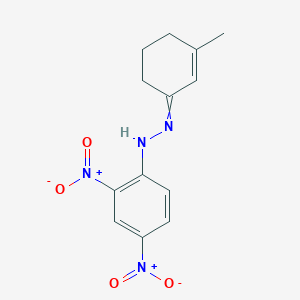 molecular formula C13H14N4O4 B1655126 N-[(3-Methyl-1-cyclohex-2-enylidene)amino]-2,4-dinitro-aniline CAS No. 3234-76-2
