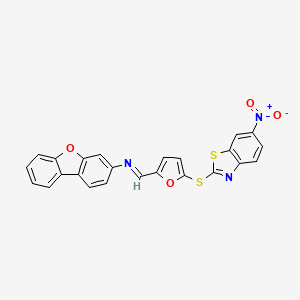 N-dibenzofuran-3-yl-1-[5-[(6-nitro-1,3-benzothiazol-2-yl)sulfanyl]furan-2-yl]methanimine
