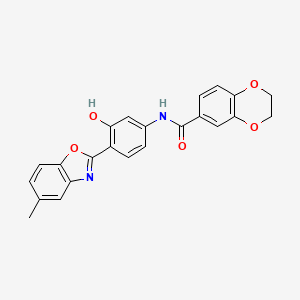 N-[3-hydroxy-4-(5-methyl-1,3-benzoxazol-2-yl)phenyl]-2,3-dihydro-1,4-benzodioxine-6-carboxamide