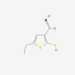 molecular formula C7H9NS2 B1655220 2-Thiophenethiol, 5-ethyl-3-(iminomethyl)- CAS No. 33315-13-8