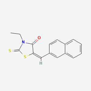 molecular formula C16H13NOS2 B1655222 (5E)-3-ethyl-5-(2-naphthylmethylene)-2-thioxo-1,3-thiazolidin-4-one CAS No. 33317-90-7