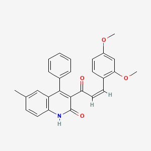 3-[(Z)-3-(2,4-dimethoxyphenyl)prop-2-enoyl]-6-methyl-4-phenyl-1H-quinolin-2-one