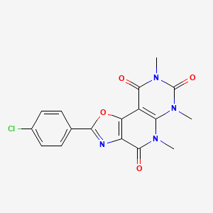 molecular formula C17H13ClN4O4 B1655232 4-(4-Chlorophenyl)-8,10,12-trimethyl-3-oxa-5,8,10,12-tetrazatricyclo[7.4.0.02,6]trideca-1(9),2(6),4-triene-7,11,13-trione CAS No. 334668-86-9