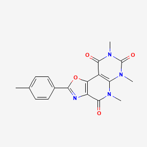 molecular formula C18H16N4O4 B1655234 8,10,12-Trimethyl-4-(4-methylphenyl)-3-oxa-5,8,10,12-tetrazatricyclo[7.4.0.02,6]trideca-1(9),2(6),4-triene-7,11,13-trione CAS No. 334668-90-5