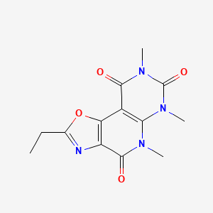 molecular formula C13H14N4O4 B1655235 4-Ethyl-8,10,12-trimethyl-3-oxa-5,8,10,12-tetrazatricyclo[7.4.0.02,6]trideca-1(9),2(6),4-triene-7,11,13-trione CAS No. 334668-91-6