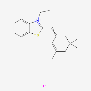 molecular formula C19H24INS B1655320 Benzothiazolium, 3-ethyl-2-[(3,5,5-trimethyl-2-cyclohexen-1-ylidene)methyl]-, iodide CAS No. 34685-93-3