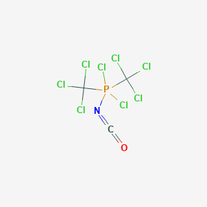 molecular formula C3Cl8NOP B1655323 Phosphorane, dichloroisocyanatobis(trichloromethyl)- CAS No. 34727-14-5