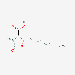 molecular formula C14H22O4 B165539 (2S,3R)-4-methylidene-2-octyl-5-oxooxolane-3-carboxylic acid CAS No. 1234694-22-4