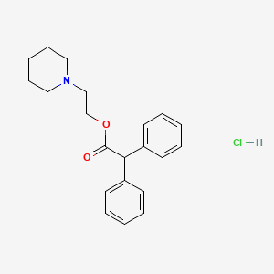 molecular formula C21H26ClNO2 B1655434 Acetic acid, diphenyl-, 2-piperidinoethyl ester, hydrochloride CAS No. 3626-06-0