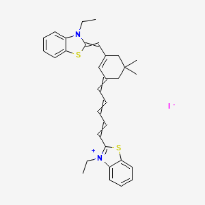 molecular formula C32H35IN2S2 B1655445 Benzothiazolium, 3-ethyl-2-[5-[3-[(3-ethyl-2(3H)-benzothiazolylidene)methyl]-5,5-dimethyl-2-cyclohexen-1-ylidene]-1,3-pentadien-1-yl]-, iodide (1:1) CAS No. 36528-80-0