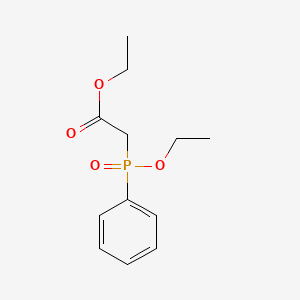 molecular formula C12H17O4P B1655472 Acetic acid, (ethoxyphenylphosphinyl)-, ethyl ester CAS No. 3699-71-6