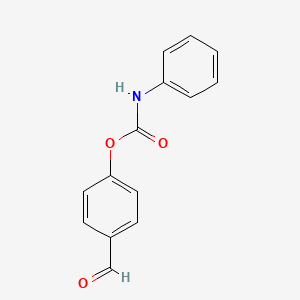 molecular formula C14H11NO3 B1655478 4-FORMYLPHENYL N-PHENYLCARBAMATE CAS No. 37076-88-3