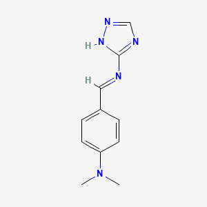 molecular formula C11H13N5 B1655551 N,N-dimethyl-4-[(E)-1H-1,2,4-triazol-5-yliminomethyl]aniline CAS No. 38248-52-1