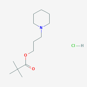 molecular formula C13H26ClNO2 B1655561 Pivalic acid, 3-piperidinopropyl ester, hydrochloride CAS No. 38370-86-4