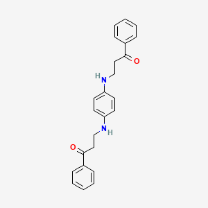 molecular formula C24H24N2O2 B1655582 N,N'-Bis(3-oxo-3-phenylpropyl)-p-phenylenediamine CAS No. 3874-93-9