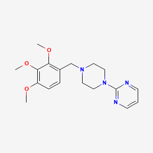 molecular formula C18H24N4O3 B1655585 Pyrimidine, 2-(4-(2,3,4-trimethoxybenzyl)-1-piperazinyl)- CAS No. 3884-60-4