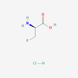 molecular formula C3H7ClFNO2 B1655622 D-Alanine, 3-fluoro-, hydrochloride CAS No. 39621-34-6