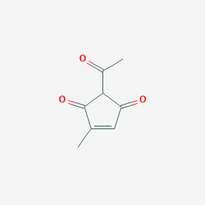 molecular formula C8H8O3 B1655678 2-Acetyl-4-methylcyclopent-4-ene-1,3-dione CAS No. 4056-72-8