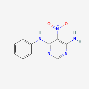 molecular formula C10H9N5O2 B1655697 5-NITRO-N4-PHENYLPYRIMIDINE-4,6-DIAMINE CAS No. 40816-36-2